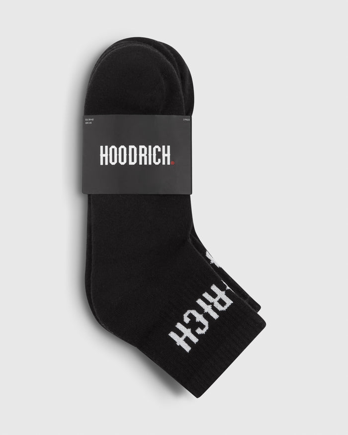 Core 3 Pack Quarter Socks - Black/White