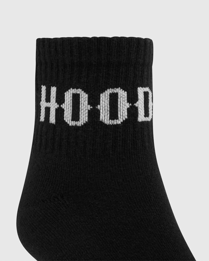 Core 3 Pack Quarter Socks - Black/White