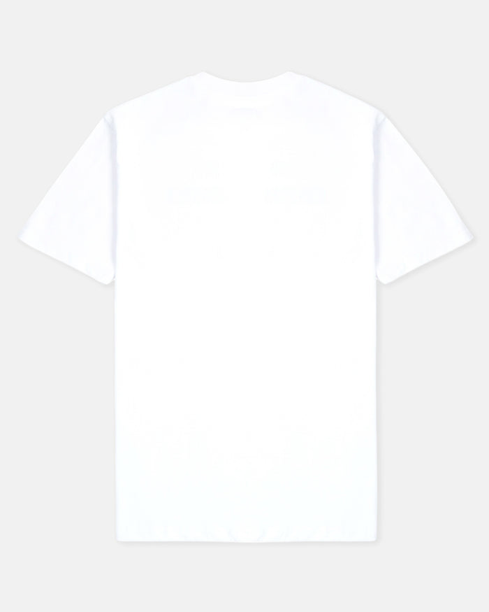 Plain white t-shirt on a light gray background