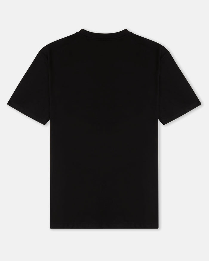 Black t-shirt on a white background