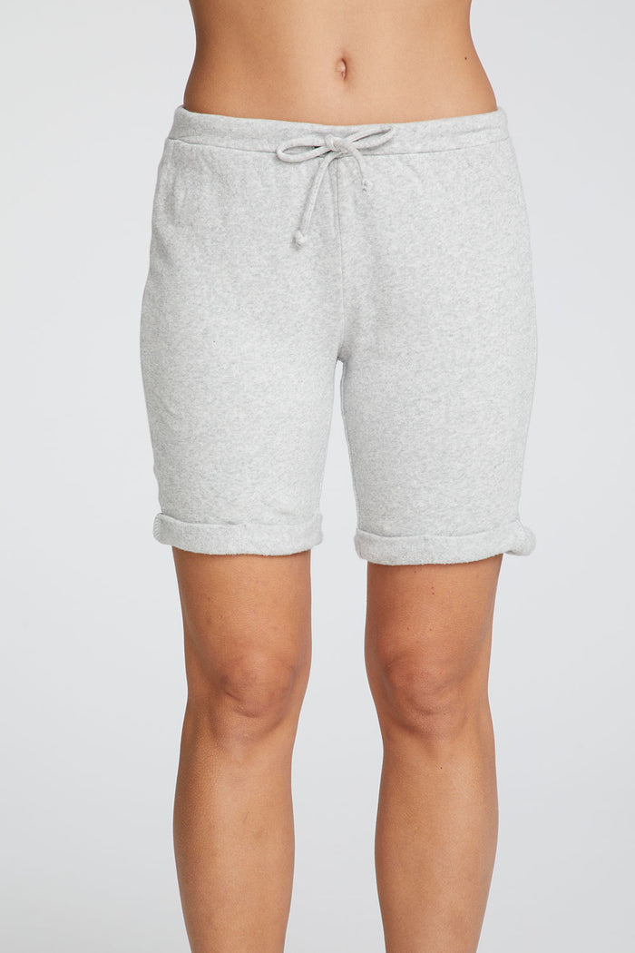 Cotton Fleece Roll Hem Bike Shorts with Drawstring WOMENS chaserbrand