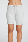Cotton Fleece Roll Hem Bike Shorts with Drawstring WOMENS chaserbrand