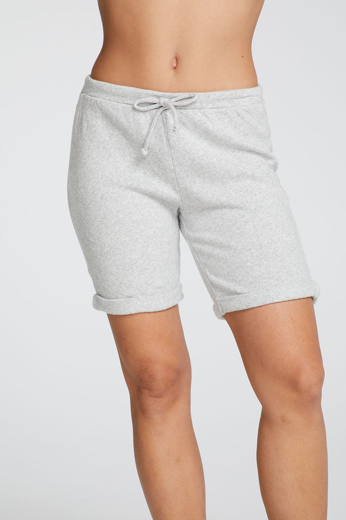 Cotton Fleece Roll Hem Bike Shorts with Drawstring WOMENS chaserbrand