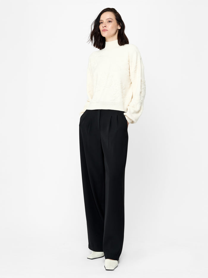 Cream Intarsia Floral Knit Jumper