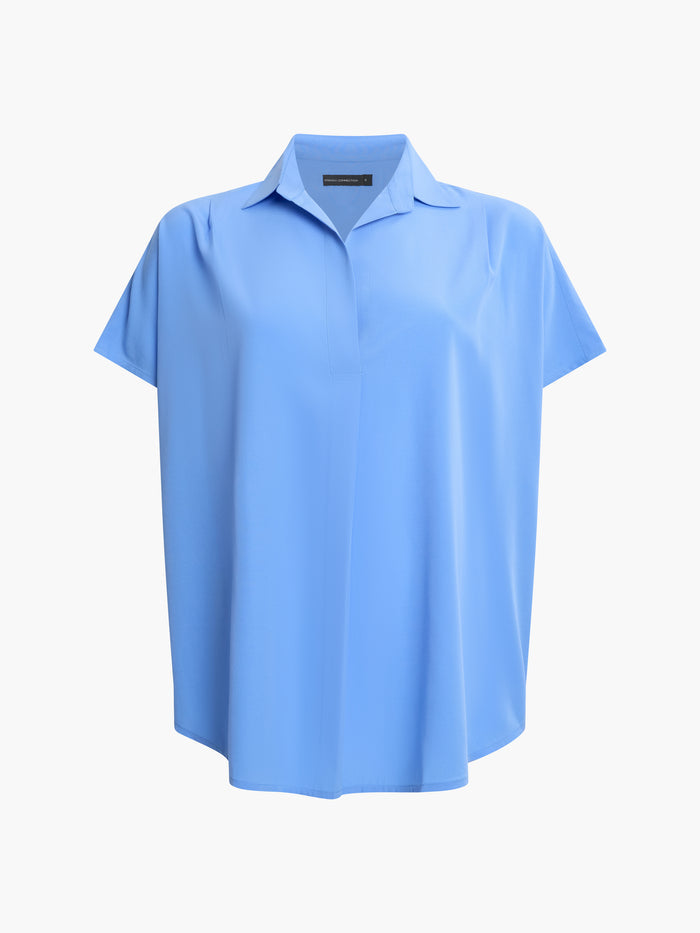 Crepe Light Cap Sleeve Popover Shirt