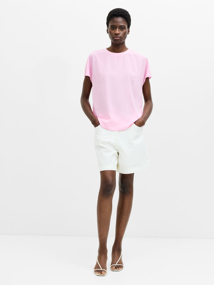 Crepe Light Crew Neck Top