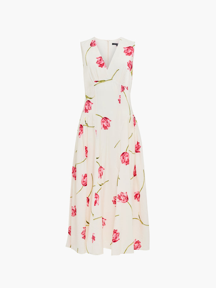 Cressida V Neck Drape Floral Midi Dress
