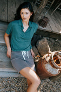 Cropped Polo Boxy Short Sleeved Tee WOMENS chaserbrand