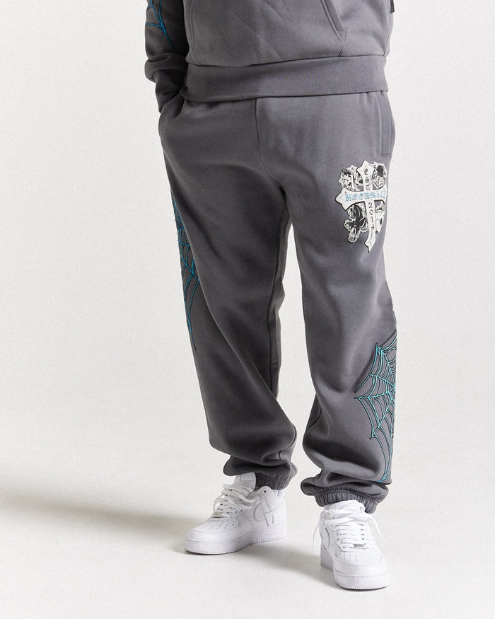 Cross Oversized Joggers - Grey/Blue