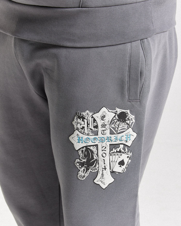 Cross Oversized Joggers - Grey/Blue