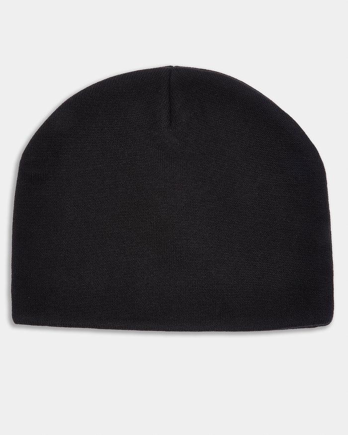 Curve Skull Knit Beanie - Black/White