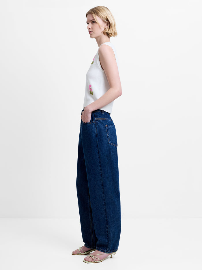 Dallas Denim Mom Barrel Leg Jeans