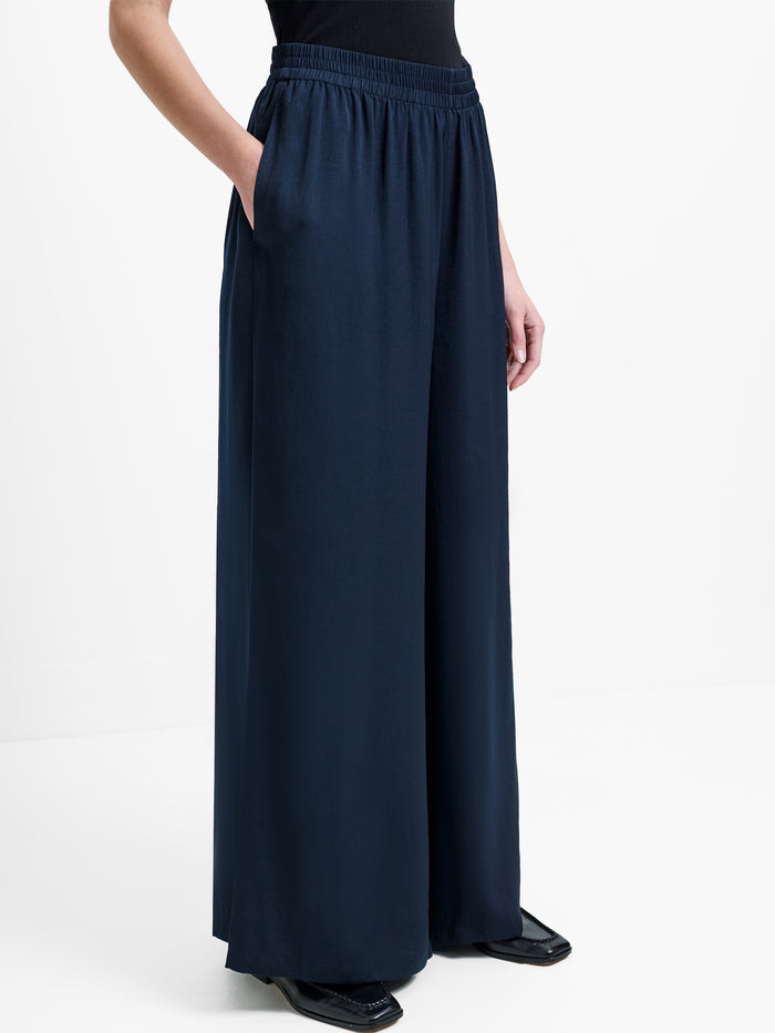 Damasco Air Flow Navy Wide Leg Trousers