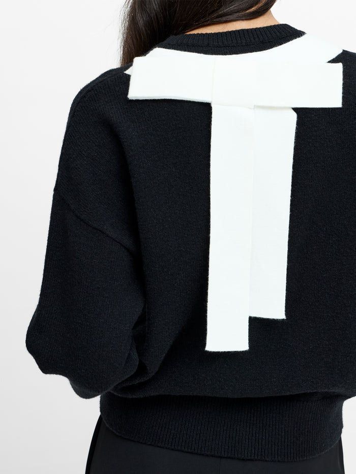 Davan Monochrome Bow Back Knit Jumper