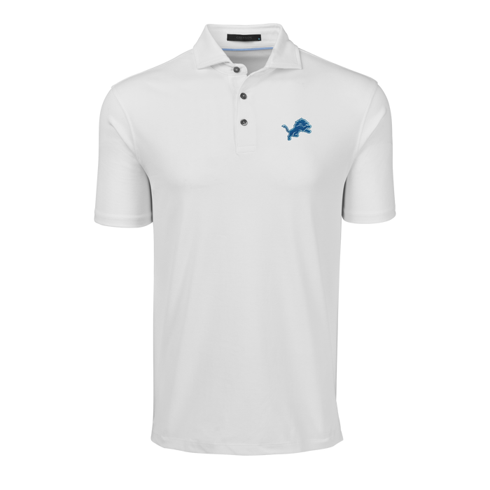 Arctic Detroit Lions 313 Omaha Short Sleeve Polo - Front View, Detroit Lions Logo | Greyson Clothiers