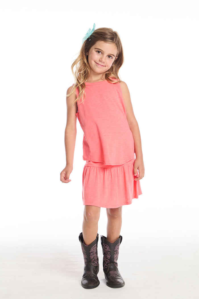 Devin Electric Coral Girls Muscle Tee GIRLS chaserbrand