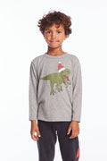 Dinosaur Santa Boys Long Sleeve Boys chaserbrand