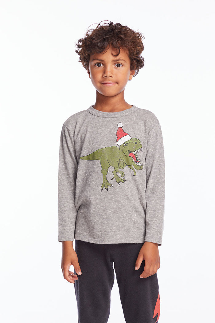 Dinosaur Santa Boys Long Sleeve Boys chaserbrand