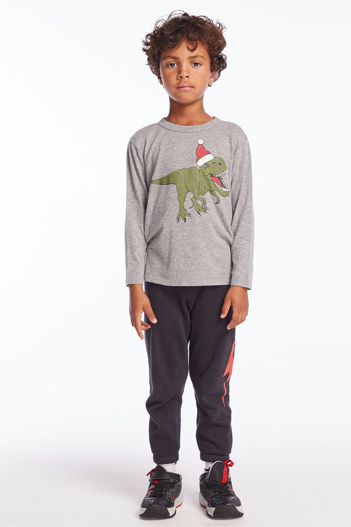 Dinosaur Santa Boys Long Sleeve Boys chaserbrand