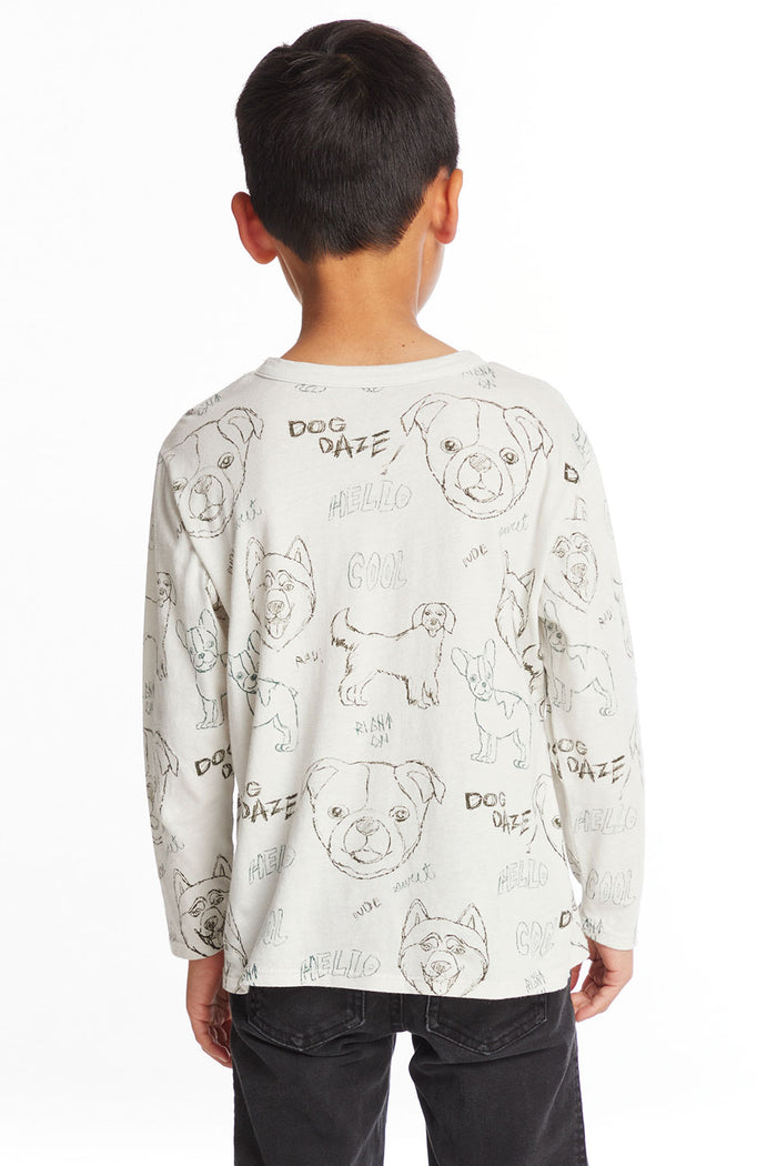 Dog Sketchpad Boys Charity Long Sleeve Crew Neck Tee Boys chaserbrand