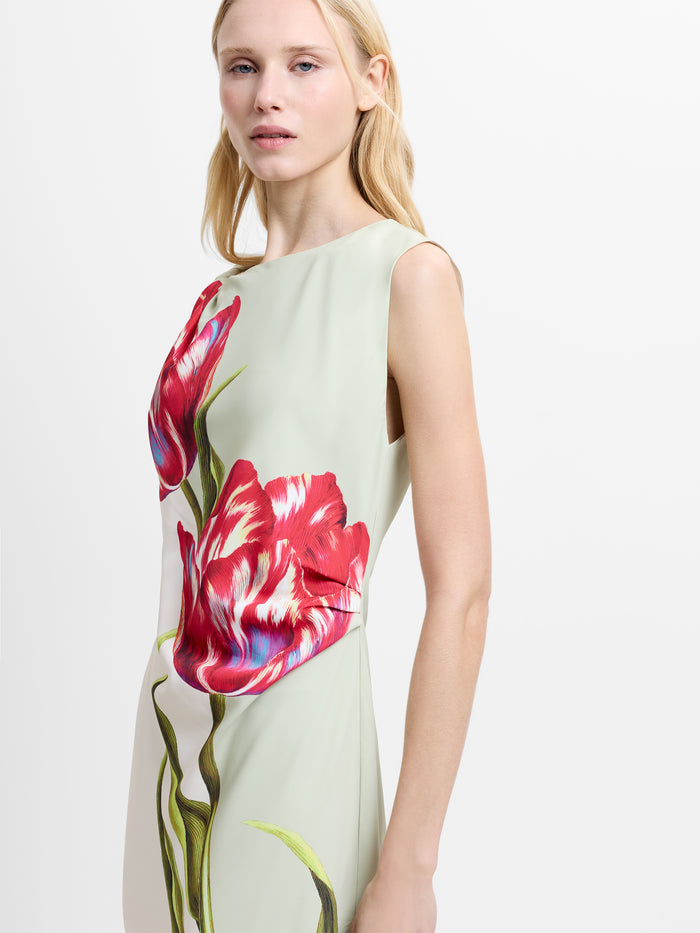 Dori Satin Floral Printed Maxi Dress