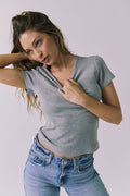 Womens Drew Heather Grey Tee chaserbrand