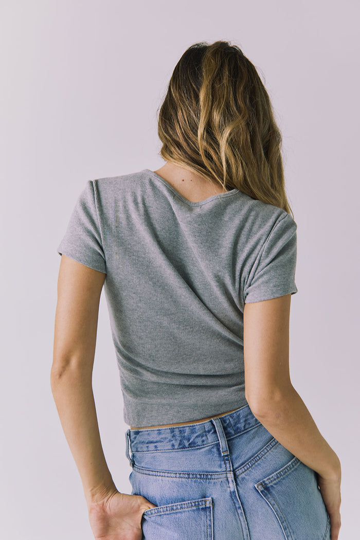 Womens Drew Heather Grey Tee chaserbrand