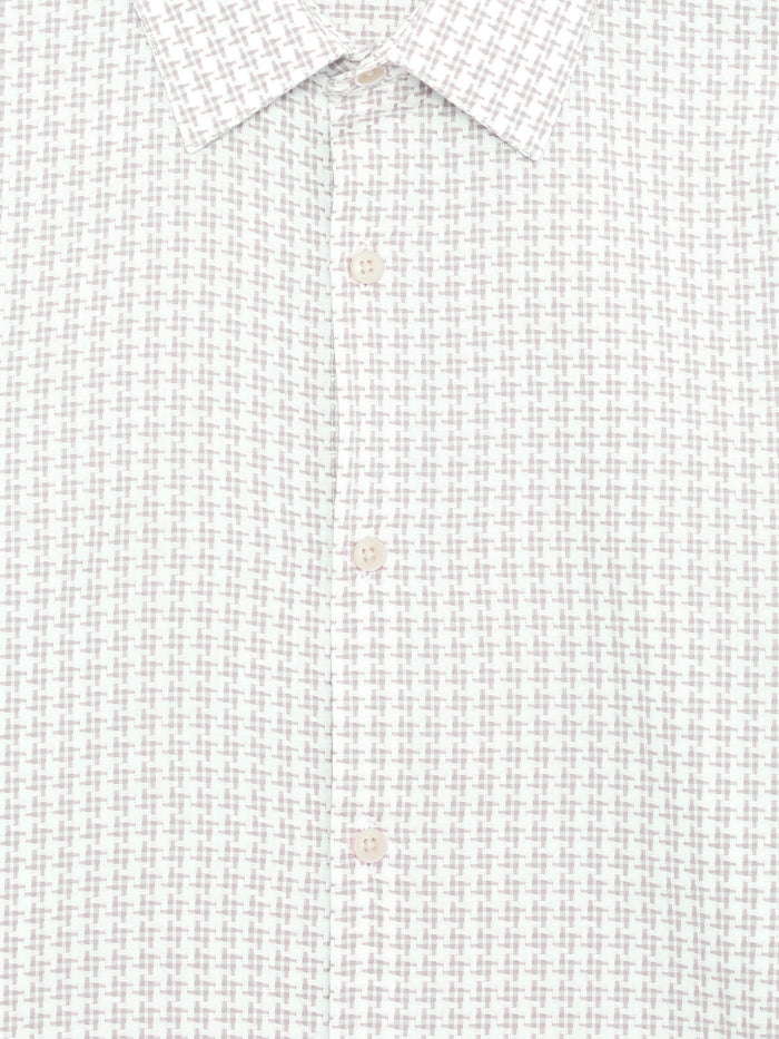 Ecru Textured Check Regular Fit Shirt