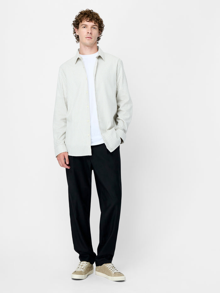 Ecru Textured Check Regular Fit Shirt