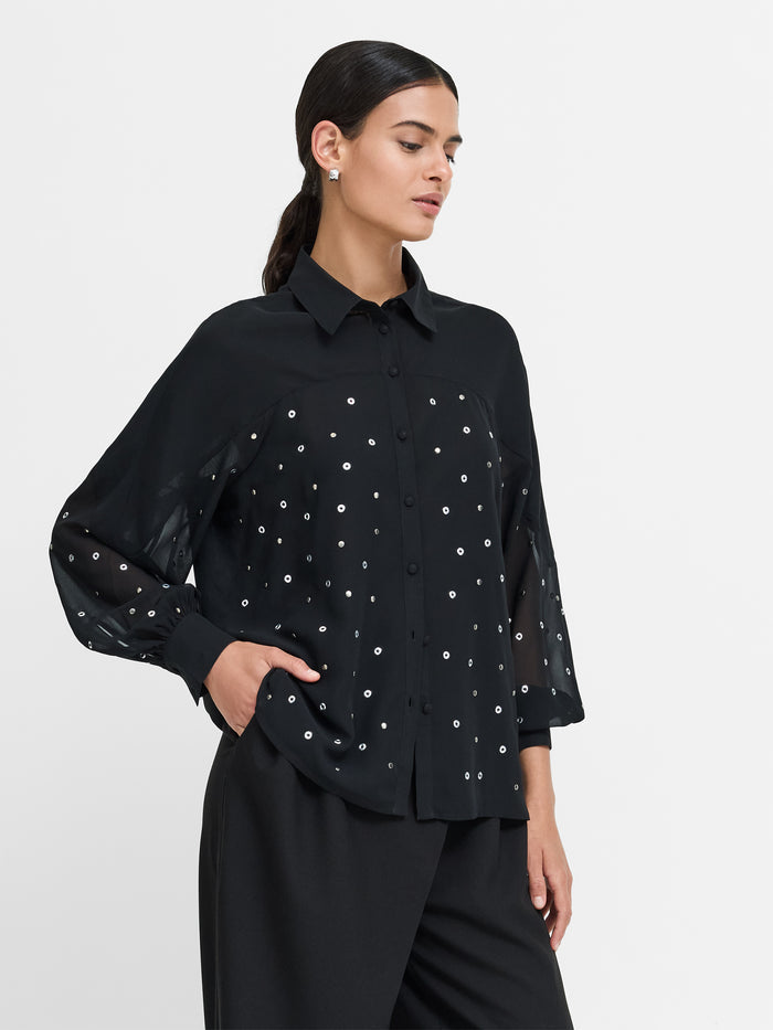 Enora Black Studded Shirt