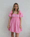 Entro Solid sweetheart neckline mini dress pink