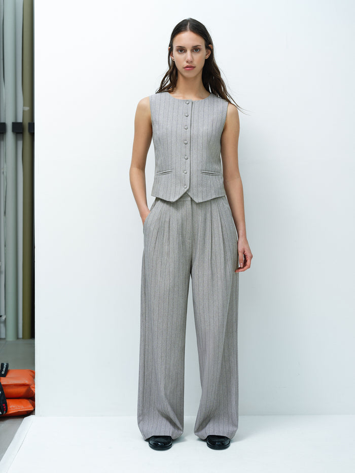 Enya Tailored Grey Pinstripe Waistcoat