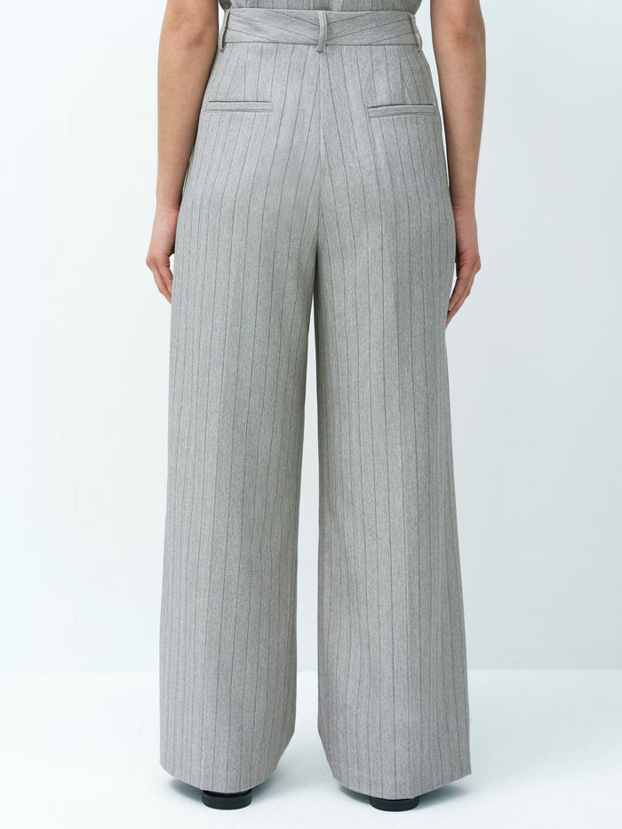 Enya Tailored Grey Pinstripe Wide Leg Trousers