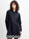 Era Poplin Monochrome Broderie Hem Mini Dress