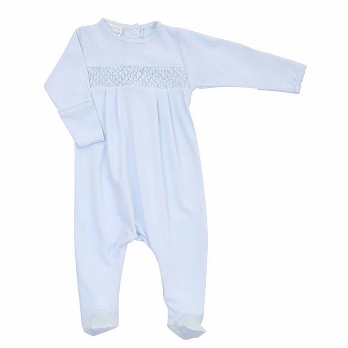 Essentials blue smocked footie magnolia baby