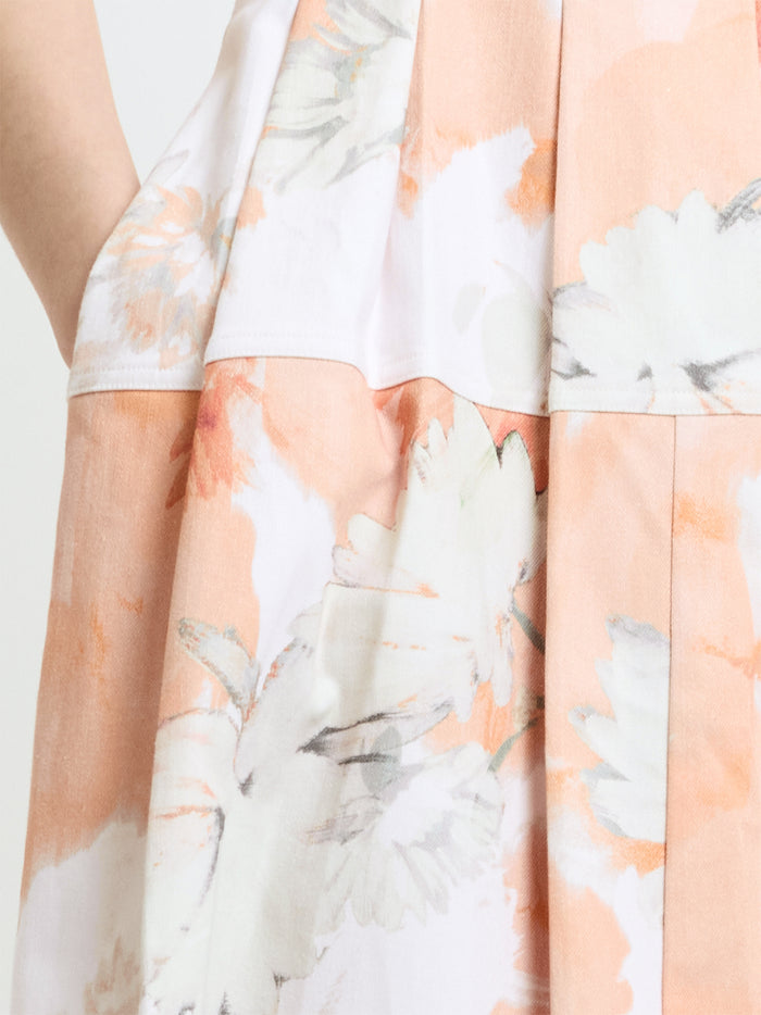 Feo Floral Printed Denim Midi Dress
