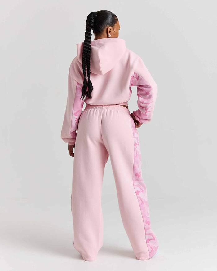 Field Boxy Zip Hoodie - Pink/White/Camo