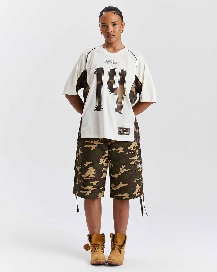Field Oversized Cargo Woven Jort - Camo