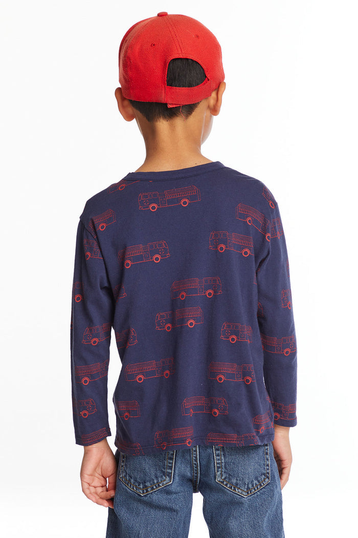 Fire Trucks Boys Long Sleeve Crew Neck Tee Boys chaserbrand