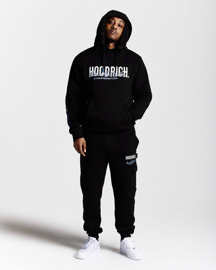 Flames Joggers - Black/White/Blue