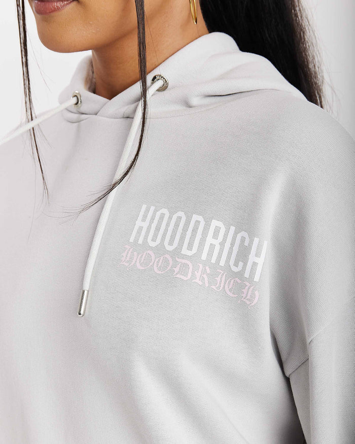 Flex Oversized Hoodie - Grey/White/Pink