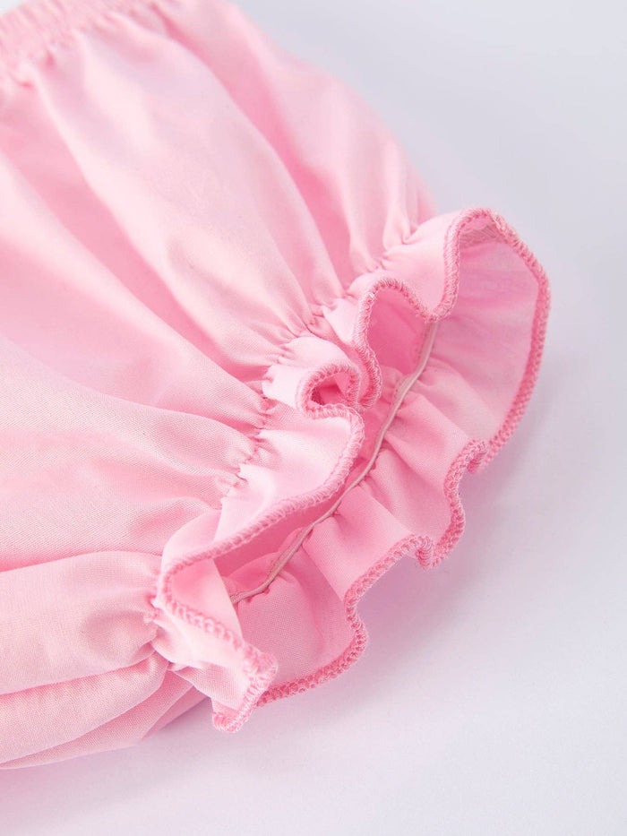 Floral Smocked Christ Bishop Christening Baby Girls Bloomer Set