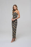 FLORAL SWEETHEART NECK CAMI MIDI DRESS: HUNTER GREEN MULTI