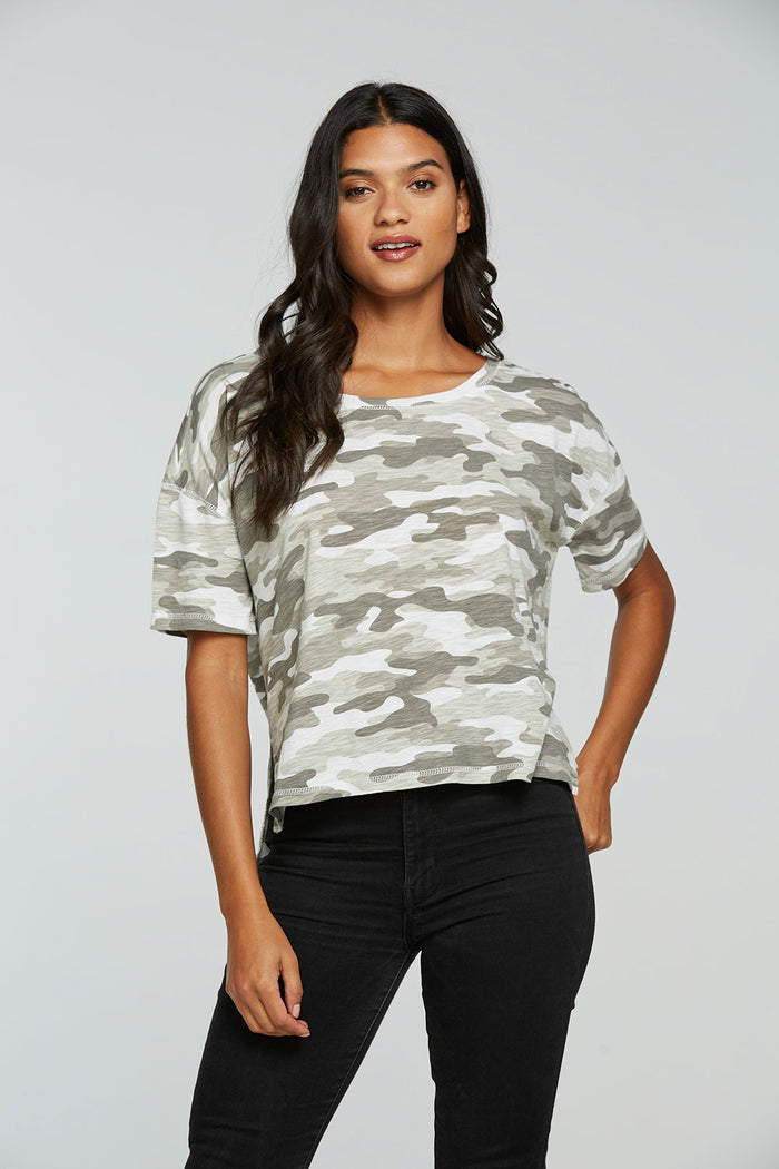 Gauze Jersey Boxy Short Sleeve Hi Lo Tee WOMENS - chaserbrand