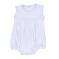 Gingham Dots Smocked Sleeveless Bubble in Light Blue magnolia baby