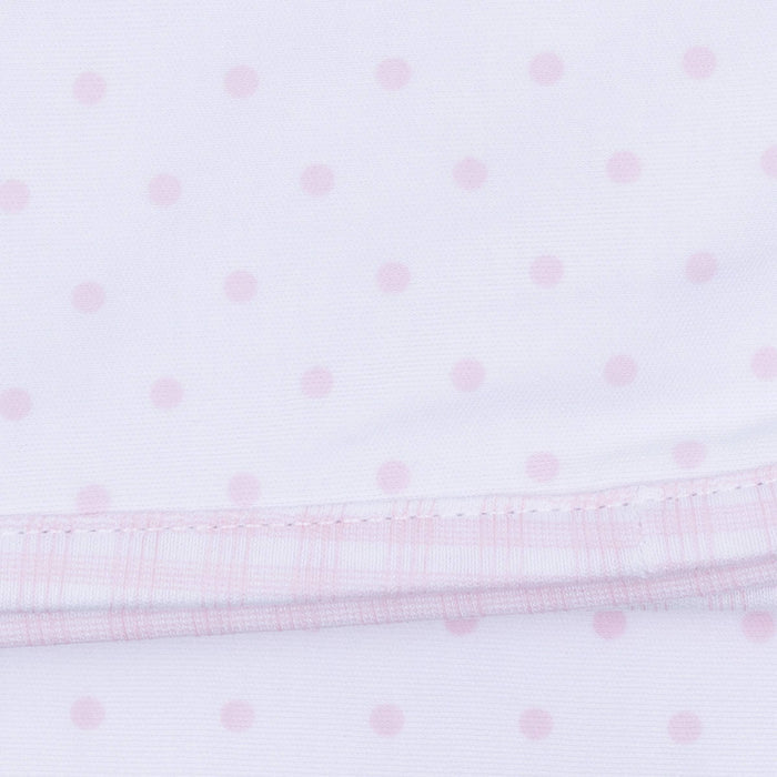 Gingham Dots Zip Footie in Pink