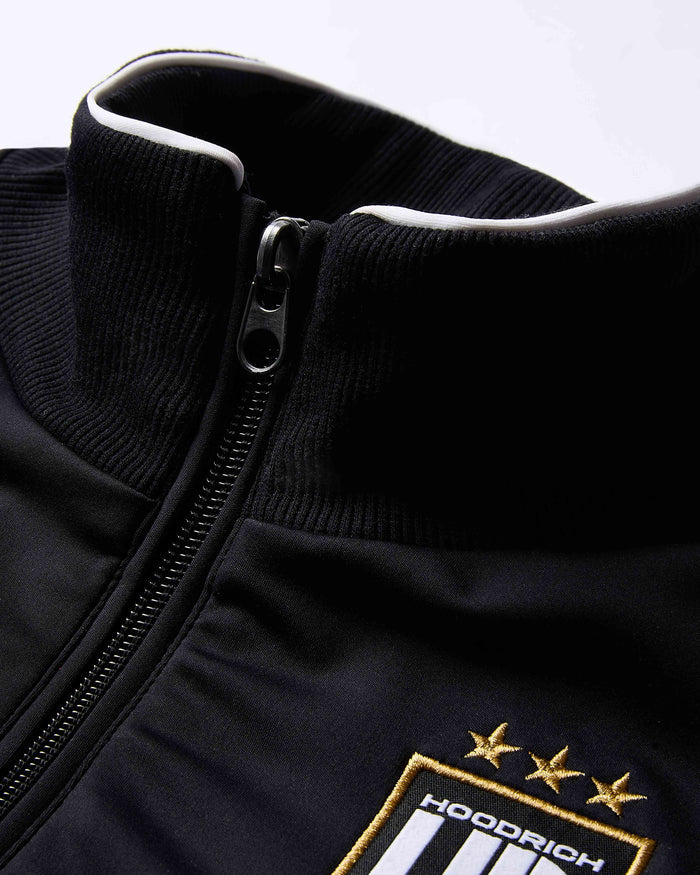 Black jacket with gold embroidery on a white background