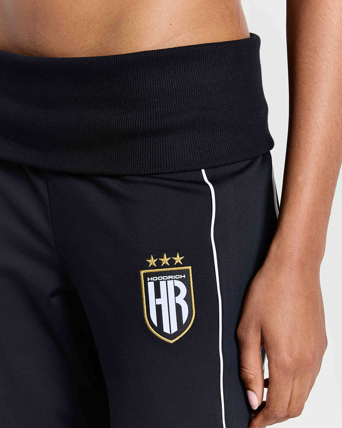 Black pants with a logo on a white background