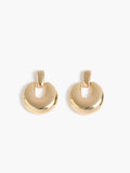 Gold Doorknob Drop Earrings