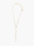 Gold Geo Charm Long Lariat Necklace